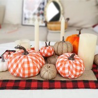 Ensemble de citrouilles artificielles, 12 pièces, faites à la main, imprimées en 4 couleurs, décorations variées, Pâques, Halloween, Thanksgiving, Noël