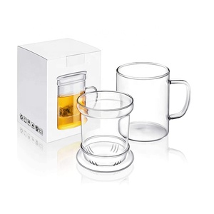 Bûcher clair bureau thé infuseur panier couvercle résistant à la chaleur tasse en verre pour le brassage feuilles mobiles fleur thé pour verres - Product Image 1