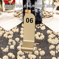 Numéros de table de mariage rectangulaires en acier inoxydable, sérigraphiés 4 couleurs, vente en gros 2026
