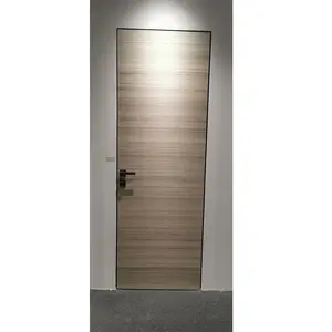 O interior de alumínio da porta de madeira do balanço do estilo moderno projetos para a sala de vestir