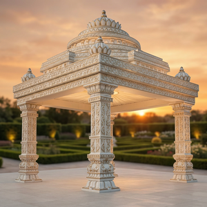 PERFECT COLLECTION Pérgola Exterior de Hierro Fundido Blanco Clásico, Forma de Lujo, Resistente a la Intemperie, 9x12 pies, Tema Natural para Jardín - Product Image 2