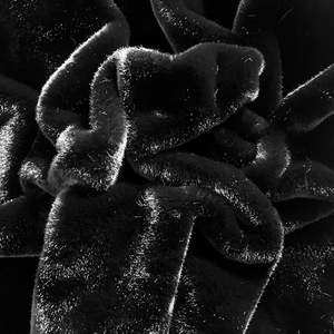 Оптовая Продажа, 100%, полиэфирная плюшевая Высококачественная Черная однотонная ткань из искусственного меха норки - Product Image 2