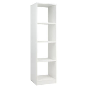 Étagère à 5 niveaux étroite 33x15x85cm en bois blanc, fer et plastique, organisateur de rangement pour bureau et chambre, design minimaliste - Product Image 1