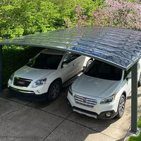 Cochera para 2 Autos, Moderna, de Aluminio, Plegable, Impermeable, para Uso en Exteriores