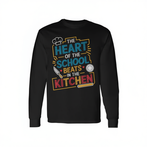 Camiseta de manga larga con diseño de tablero de pizarra de la cafetería Lunch Hero Squad, diseño de héroe de almuerzo escolar - Product Image 2