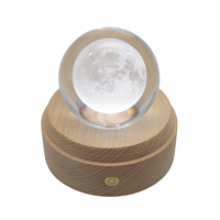 Veilleuse décorative avec contrôle par application, lampe de nuit boule de cristal 3D pour maman, cadeau pour la Saint-Valentin