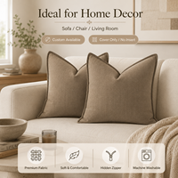 Housse de coussin personnalisée OEM ODM pour la décoration de la maison, couleur unie, carrée