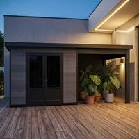 Caseta de Jardín Móvil de Madera WPC con Protección UV Serie D, Moderna, Ecológica y Resistente, Caseta de Madera para Apartamentos