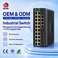 Switch Ethernet industriel géré 24 ports Gigabit sur rail DIN avec 4 ports SFP 1000M et port console