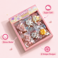 Mainan Ekstrusi Lembut, Mainan Dekompresi, Set Plastik 24 Buah, Kotak Warna Anak-anak, Liontin Permainan Makanan, Hadiah, Mainan Fidget