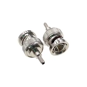 Factory Supply 50 Ohm BNC Crimp Male Plug Connector for RG58 RG142 LMR195 Cable