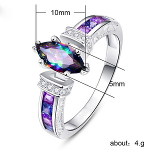 Anello dal Design Ovale Colorato, Anello Classico da Dito per Donne - Product Image 5