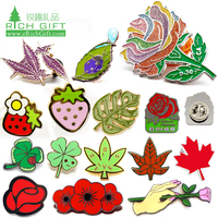 Badges en métal personnalisés gravés sur mesure, design exclusif, pas cher, en émail moulé sous pression, à longue tige, pour vêtements, sans minimum de commande
