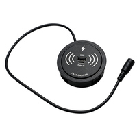 Chargeur sans fil rapide intégré 15W, design rond encastré avec port USB-A Type-C pour le bureau, la table de chevet, le mobilier