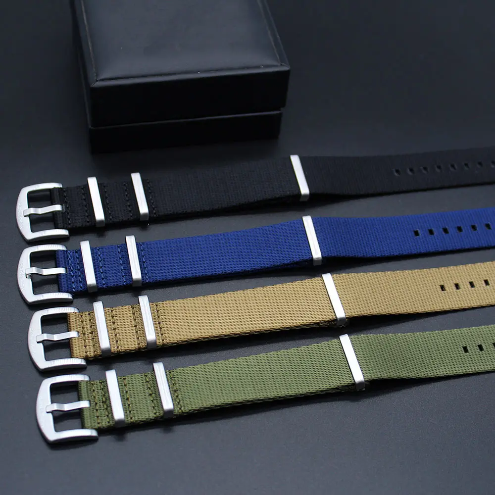 Bracelet de rechange pour montre en tissu Nylon, taille 18mm 20mm 22mm, ceinture de sécurité, nouveau, 1 pièce, 1.4mm