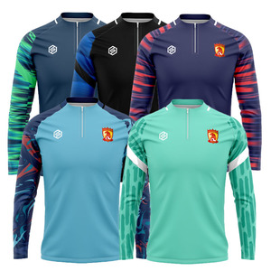 Survêtement de football respirant et chaud 100 % polyester, uniformes d'entraînement de club sublimés pour adultes, tenues de football personnalisées pour hommes, OEM - Product Image 1