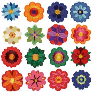 Étiquette brodée à l'ordinateur, patch brodé motif floral original, accessoires vestimentaires, accessoires de bagages DIY, patch auto-adhésif - Product Image 2