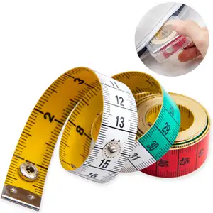 60英寸卷尺测量，用于人体织物缝纫裁缝布针织家用工艺测量，带按扣闭合