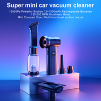 Sikat Pembersih Vakum Mini Nirkabel Portabel Tanpa Sikat untuk Kipas, Pembersih/Penghisap 3-in-1 Genggam untuk Penggunaan di Mobil 3000mAh