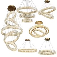 Restaurant Led Luxe Moderne Suspension Acier Suspension K9 Cristal Suspension Moderne Luxe Escalier Lustre