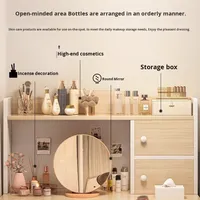 Coiffeuse de chambre à coucher moderne simple en bois miroir éclairé bureau d'ordinateur de chevet intégré pour petites coiffeuses de maquillage