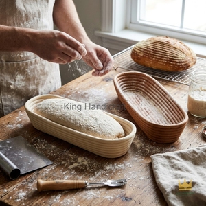 Cesta de fermentación de mimbre de ratán ecológica de colores para masa de pan de levadura, venta al por mayor, buen precio - Product Image 6