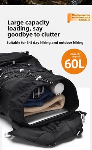 <span class=keywords><strong>Mochila</strong></span> <span class=keywords><strong>de</strong></span> Senderismo y Montañismo <span class=keywords><strong>de</strong></span> Gran Capacidad <span class=keywords><strong>de</strong></span> <span class=keywords><strong>60</strong></span> <span class=keywords><strong>Litros</strong></span>, Impermeable, <span class=keywords><strong>de</strong></span> Poliéster, para Viajes y Campamentos al Aire Libre - Product Image 5