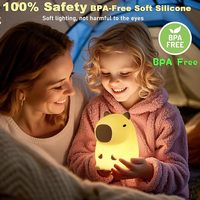 GOLDMORE1 Veilleuse Capybara, lampe de nuit en silicone souple pour animaux spongieux, lampe tactile rechargeable Capybara