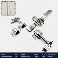Kit de verrouillage de barre de came pour camion frigorifique, en acier inoxydable 304 épaissi, pour tuyau de 22 mm, avec loquet de porte arrière, OEM ODM