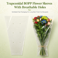Emballage transparent en cellophane pour fleurs avec logo personnalisé du fabricant, pochettes en plastique transparentes pour emballer les fleurs