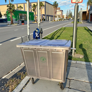<b>Large</b> Capacity Outdoor Waste <b>Bin</b> for Recycling Environmental Protection Street Residential Community Metal <b>Bins</b> Garbage Can - Product Image 2