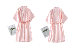 Vestaglia taglie forti abbigliamento da notte in seta di ghiaccio abito da notte sposa damigella d'onore accappatoio da donna - Product Image 5