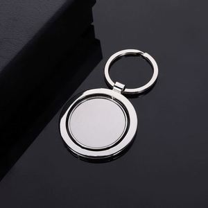 Wholesale Pu <b>Leather</b> <b>Keychain</b> Promotion Keyring Plain Metal Ring With Logo - Product Image 3