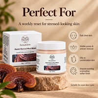 Masque facial revitalisant à l'argile et aux champignons Reishi fermentés, hydratant, lissant, raffermissant, anti-âge, réparateur de la peau