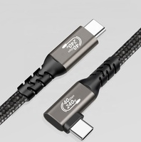 Câble USB 4.0 Type C à angle droit de 1 m, mâle vers mâle, 240 watts, 40 Gbps, 8K 60 Hz