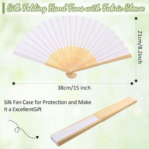 White <b>Paper</b> Hand Fan Bamboo Folding,Handheld <b>Paper</b> Folded for Wedding Party and Home Decoration - Product Image 4