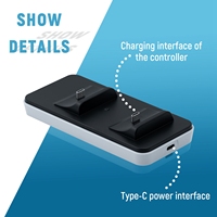 Station de charge sans fil portable pour manette PS5 Ps4 Ps3 Base de charge pour manette PS5 Chargeur double station Type-C
