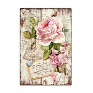 Cuadro Metálico Vintage con Diseño <span class=keywords><strong>de</strong></span> Pirámide <span class=keywords><strong>de</strong></span> Flores y Frases Inspiradoras para Decoración <span class=keywords><strong>de</strong></span> Pared en Garajes, Cafeterías y Hogares - Product Image 3