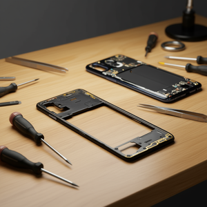 Telaio Centrale Nero di Ricambio per Galaxy A71 2019 A715F - Product Image 3