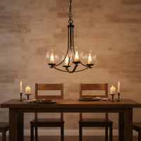 Lustre moderne en acier noir et verre, grand modèle antique, 4 luminaires suspendus, éclairage décoratif pour la maison, OEM ODM