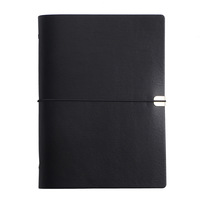 Carnet de notes A5 en cuir PU, couverture rigide, couleurs rouge, noir, bleu, reliure cousue, papeterie de bureau