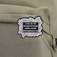 Épinglette en émail antique avec slogan floral, badge décoratif en métal pour sac à dos, veste, sac, accessoire de mode inspirant