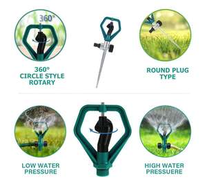 Vente en gros économique Nouveau design Arroseurs à pointe d'impulsion à 360 degrés Type de bouchon Arroseur de tuyau d'eau de pelouse de jardin - Product Image 5