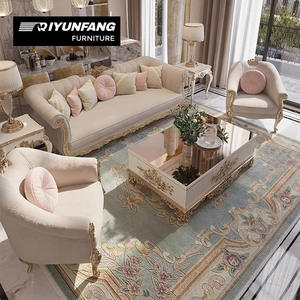 Set di Divani Chesterfield di Lusso in Stile <span class=keywords><strong>Barocco</strong></span> Antico Francese, Mobili Rettangolari in Legno per Hall di Hotel, Appartamenti e Soggiorni - Product Image 2