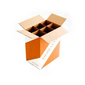 Caja de embalaje para botellas de vino, 6 cajas de papel corrugado para reciclaje de vino