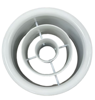 Diffuseur d'air rond réglable en aluminium pour plafonds hauts, pour registres et grilles HVAC