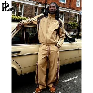 Ropa para Hombre |   Traje Deportivo Retro Funcional -25, Nueva Colección de Otoño, Chaqueta de Carreras Estilo Americano, Pantalones Casuales de Pierna Ancha con Estampado de Leopardo - Product Image 6