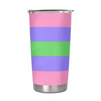Gobelet isotherme personnalisé en acier inoxydable de 20 oz sur le thème gay Trigender pour les trajets urbains, les pique-niques à la plage, le camping et les pauses au travail
