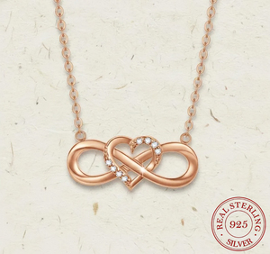 Collier en argent sterling 925 avec pendentif cœur infini délicat, amour éternel entrelacé, cadeau romantique pour elle - Product Image 1