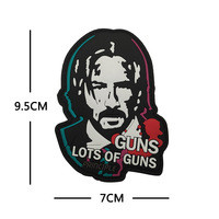 Patch brodé 3D en PVC Keanu Reeves Rouge Staline avec fixation auto-agrippante pour sacs à dos et vêtements